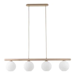 Lampa wisząca VIRLO beżowa klosz biały 4xE14