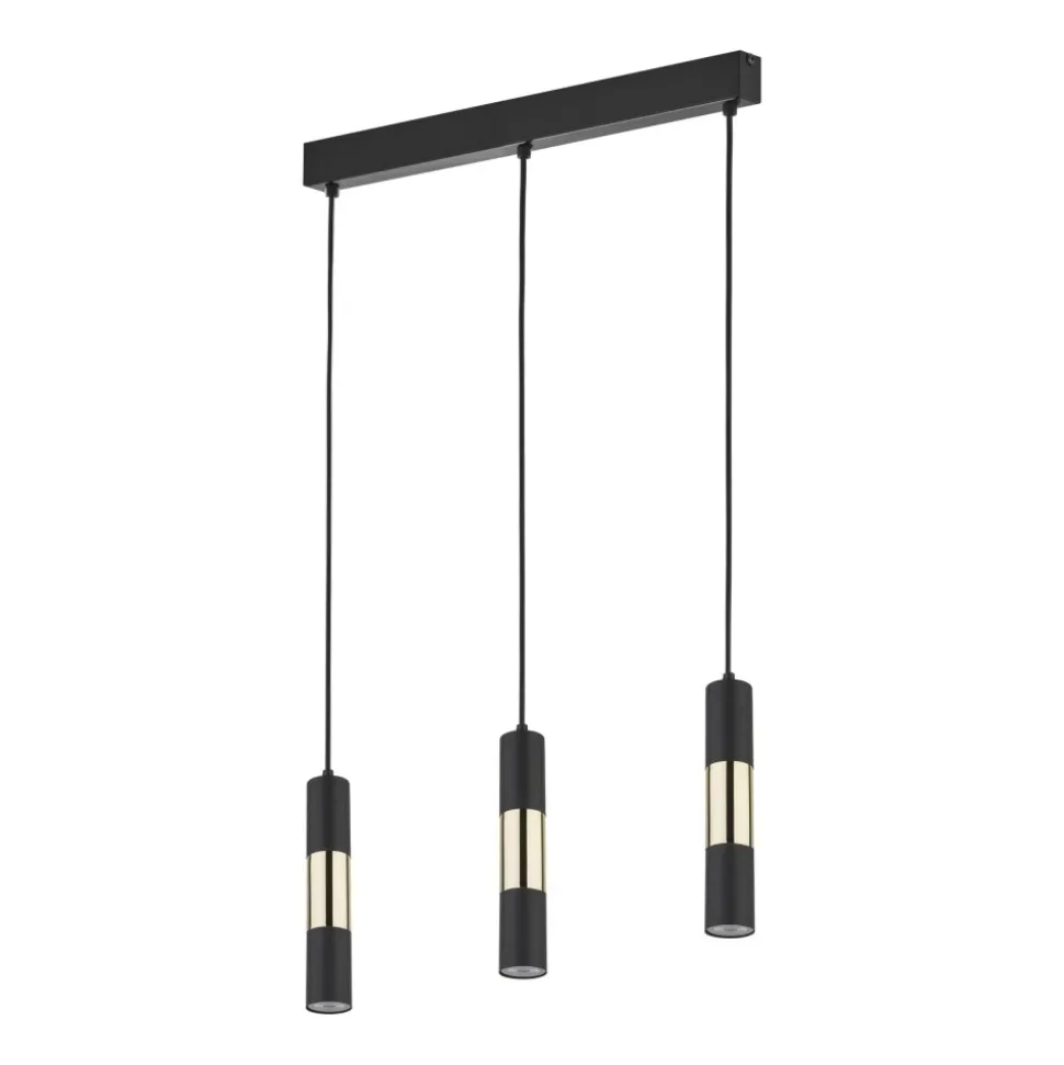 Lampa Wisząca VIVIENE Czarny Złoty 3xGU10