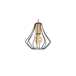 Lampa Wisząca WILL Czarny Złoty Metalowy Klosz 1xE27 24cm