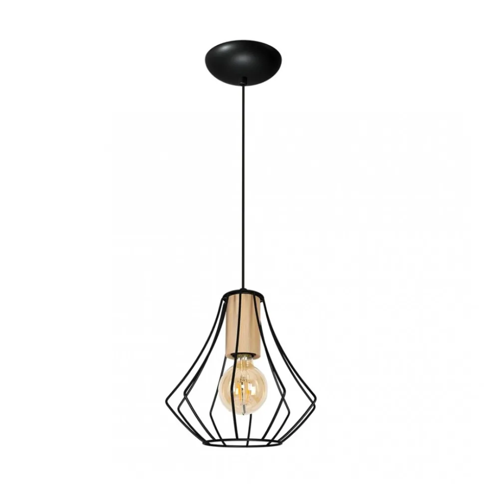 Lampa Wisząca WILL Czarny Złoty Metalowy Klosz 1xE27 24cm
