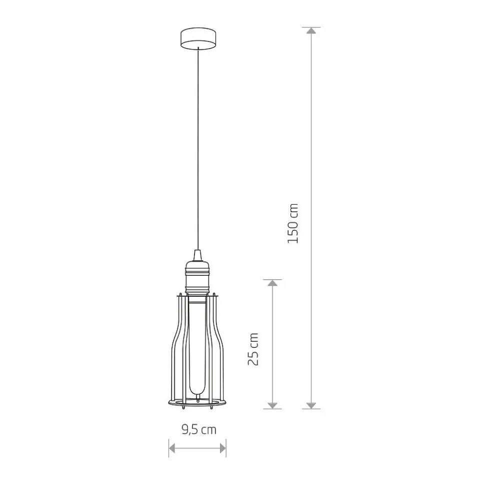 Lampa Wisząca WORKSHOP Czarny Metalowy Klosz 1xE27 9,5cm