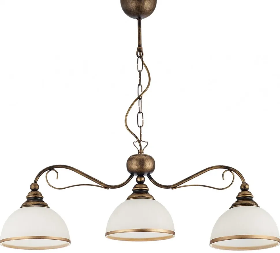 Lampa Wisząca XSARA Brązowy Biały Szklane Klosze 3xE27