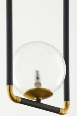Lampa Wisząca ZAFRA Czarny Transparentny Szklany Klosz 1xG9 16 cm