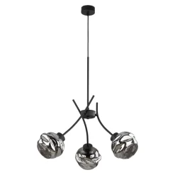 Lampa Wisząca ZULIA Czarny Szklane Klosze 3xE27