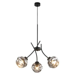 Lampa Wisząca ZULIA Czarny Szklane Klosze 3xE27