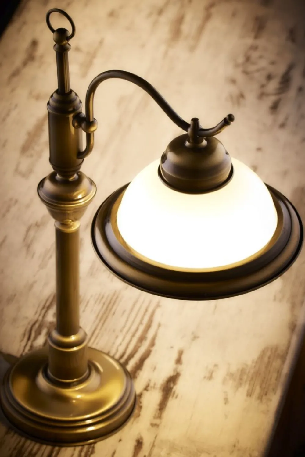 Lampa biurkowa OPAL mosiądz patynowany 1xE27 * Jupiter Clearance