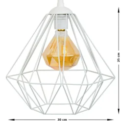 Lampa geometryczna Diamond biała 25 cm GLAM * HowHomely