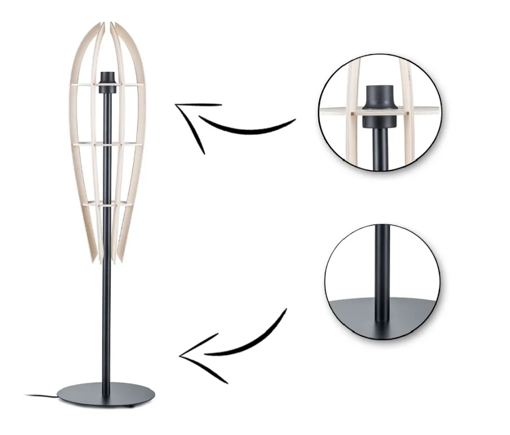 Lampa naturalna podłogowa Plywood 120 cm * Luminex Outlet