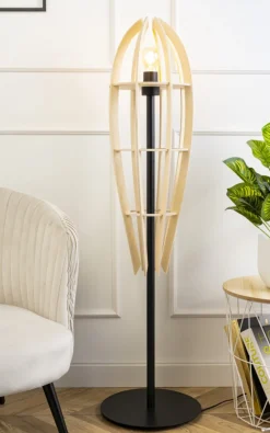 Lampa naturalna podłogowa Plywood 120 cm * Luminex Outlet