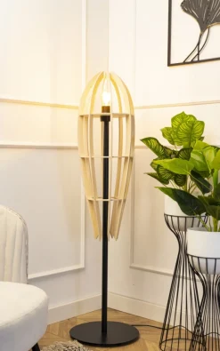 Lampa naturalna podłogowa Plywood 120 cm * Luminex Outlet