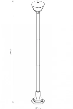 Lampa Ogrodowa AMELIA Czarny Szklany Klosz 1xE27 IP44 200cm * Nowodvorski Discount