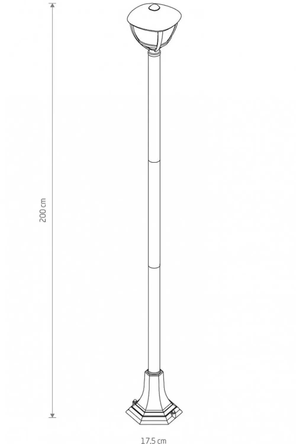 Lampa Ogrodowa AMELIA Czarny Szklany Klosz 1xE27 IP44 200cm * Nowodvorski Discount
