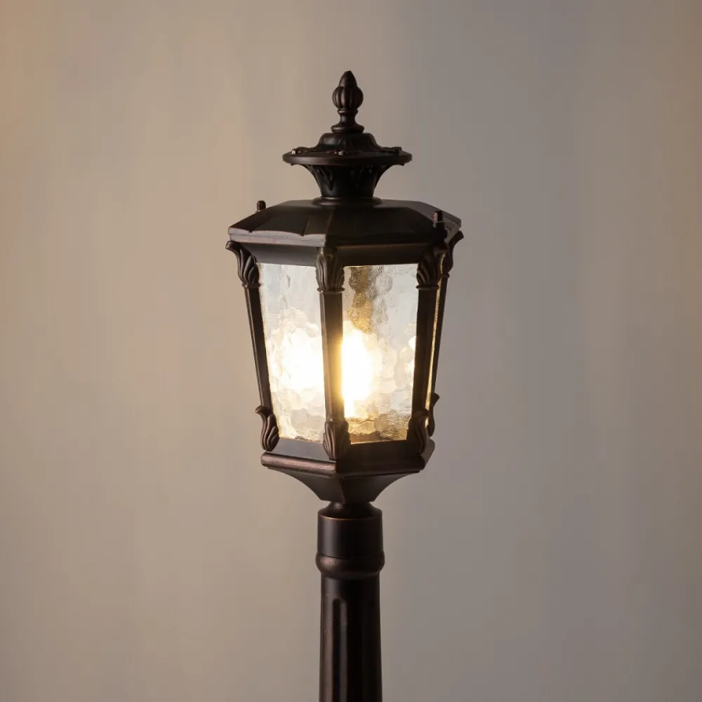 Lampa Ogrodowa AMUR Czarny Złoty Szklany Klosz 1xE27 IP44 115cm * Nowodvorski Hot