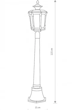 Lampa Ogrodowa AMUR Czarny Złoty Szklany Klosz 1xE27 IP44 115cm * Nowodvorski Hot