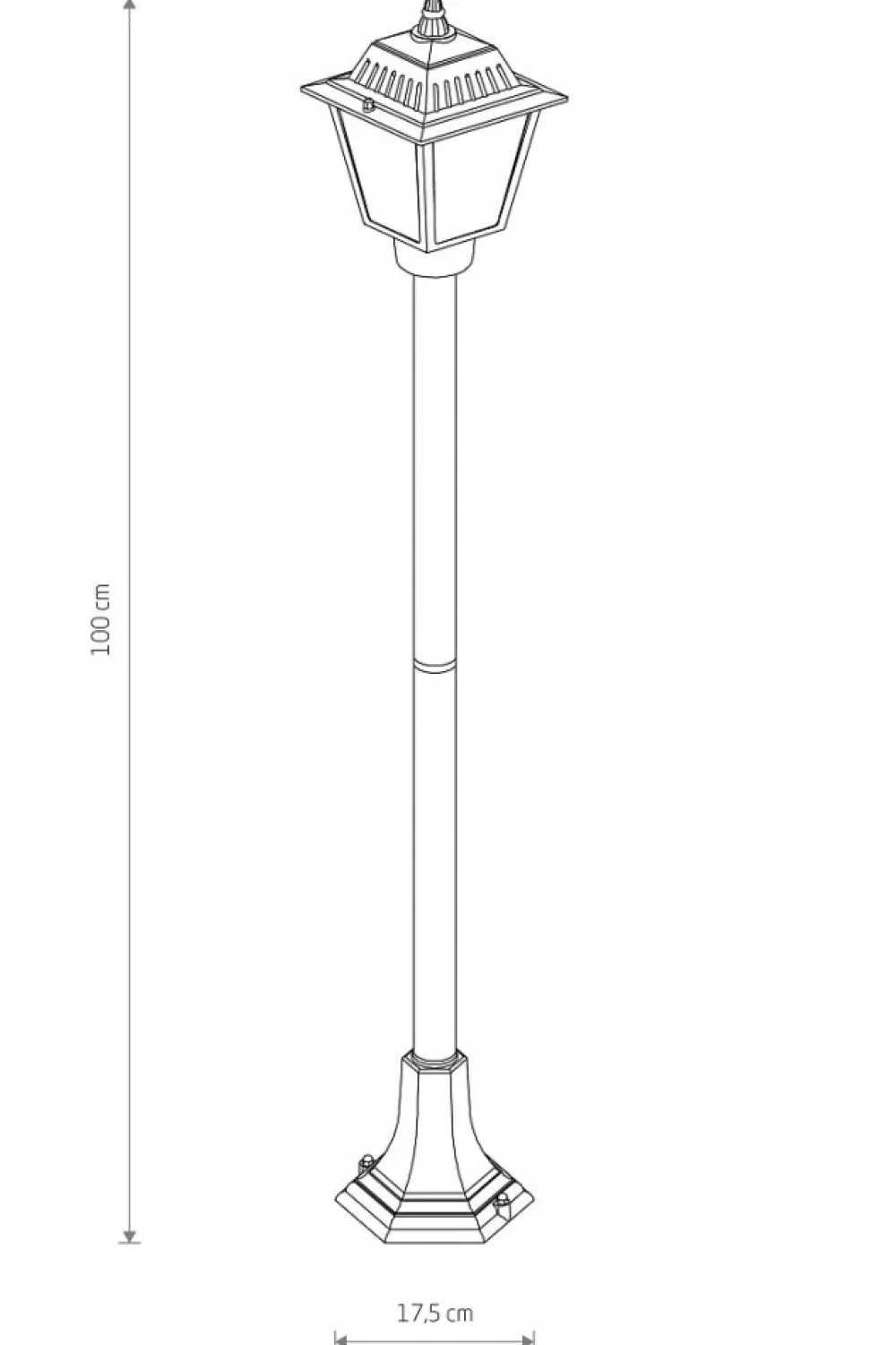 Lampa Ogrodowa ANA Czarny Szklany Klosz 1xE27 IP44 100 cm * Nowodvorski Online
