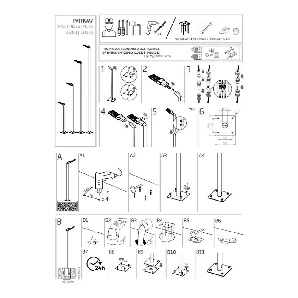 Lampa Ogrodowa PATHWAY Czarny 24W LED 3000K IP65 198cm * Nowodvorski Clearance