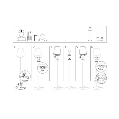 Lampa Ogrodowa PATIO Czarny Biały Klosz 1xE27 IP44 147,5cm * Nowodvorski Outlet