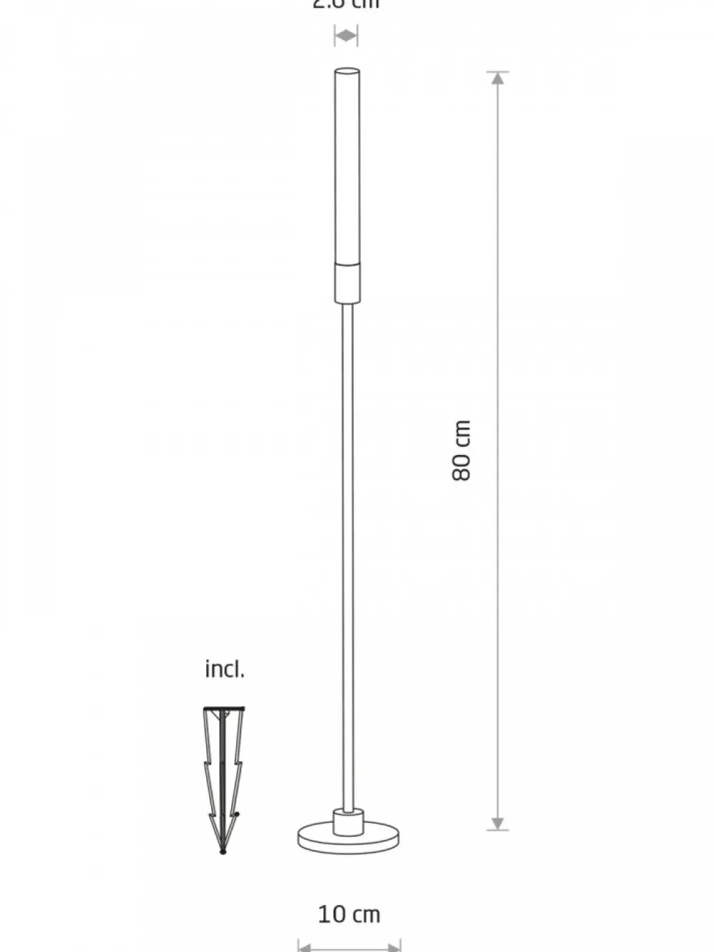 Lampa ogrodowa ZOLA LED czarna 3W IP54 3000K 80 cm * Nowodvorski Discount