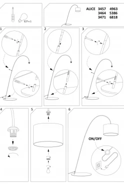 Lampa Podłogowa ALICE Czarny Beżowy Abażur 1xE27 205cm * Nowodvorski Clearance