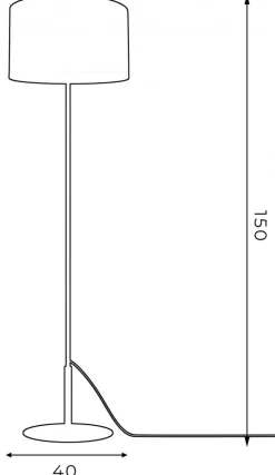 Lampa Podłogowa ARDEN Czarny Złoty Abażur 1xE27 150cm * Luminex