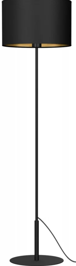 Lampa Podłogowa ARDEN Czarny Złoty Abażur 1xE27 150cm * Luminex