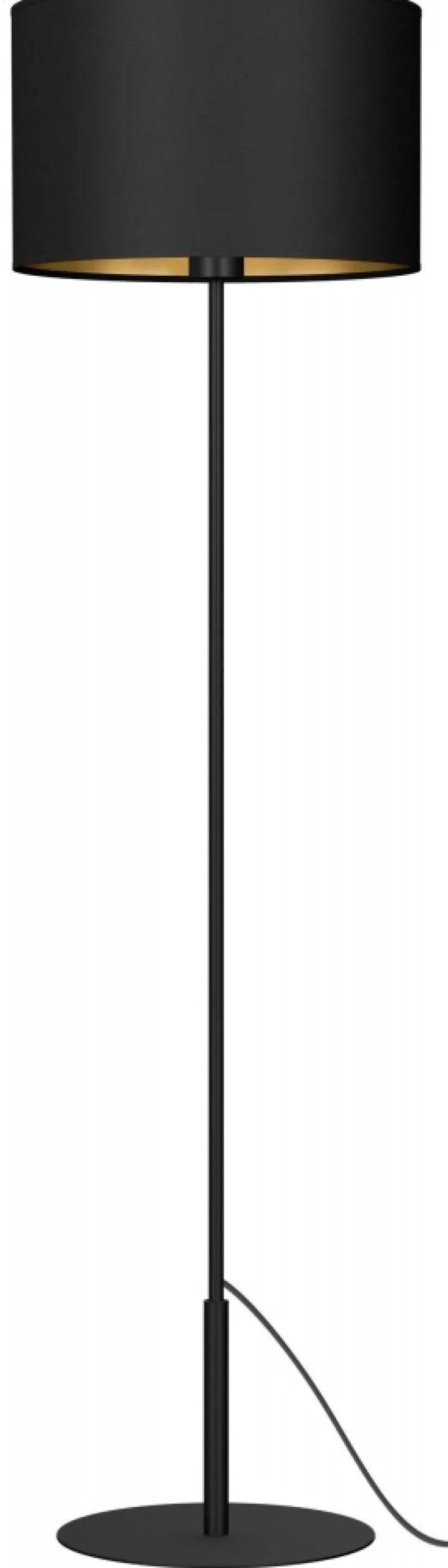 Lampa Podłogowa ARDEN Czarny Złoty Abażur 1xE27 150cm * Luminex