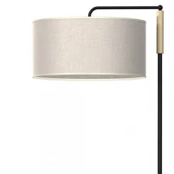Lampa Podłogowa ATLANTA Czarny Brązowy Abażur 1xE27 150cm * Eko-light