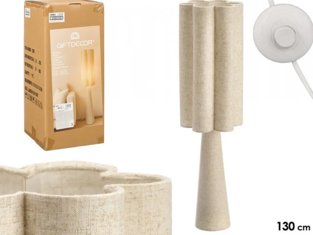 Lampa podłogowa beżowa len 130 cm * GIFTDECOR Clearance