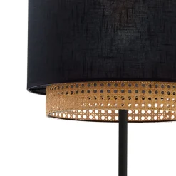 Lampa Podłogowa BOHO Czarny Beżowy Abażur 1xE27 153 cm * TK Lighting New