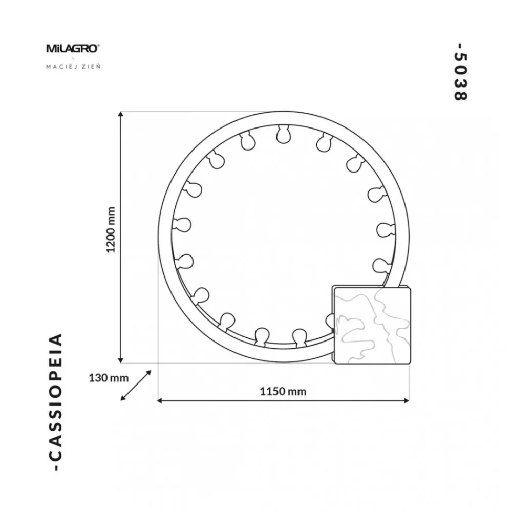 Lampa Podłogowa CASSIOPEIA Biały Złoty Marmur 19xE14 120cm * Eko-light Outlet