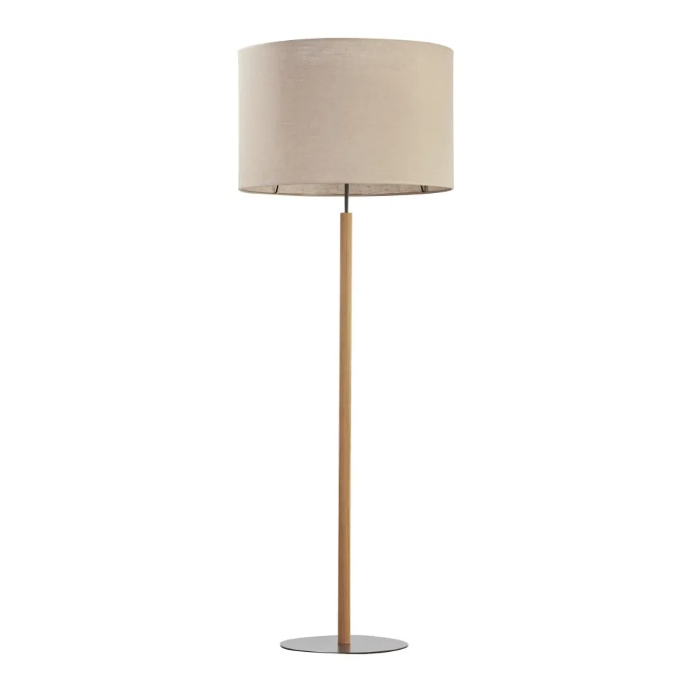 Lampa Podłogowa DEVA Brązowy Beżowy Abażur 1xE27 137 cm * TK Lighting