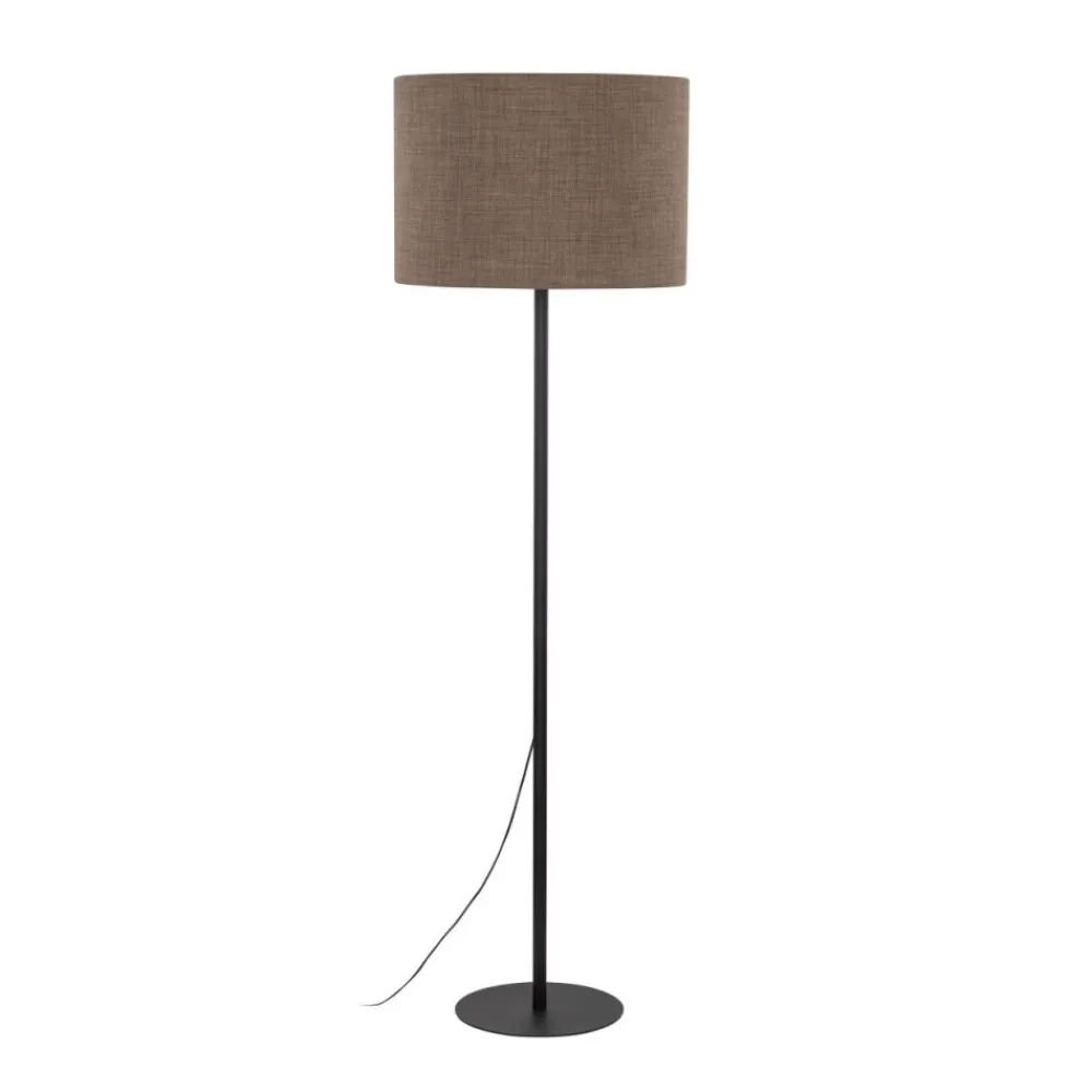Lampa podłogowa EARTH czarna abażur brązowy 1xE27 * TK Lighting Hot