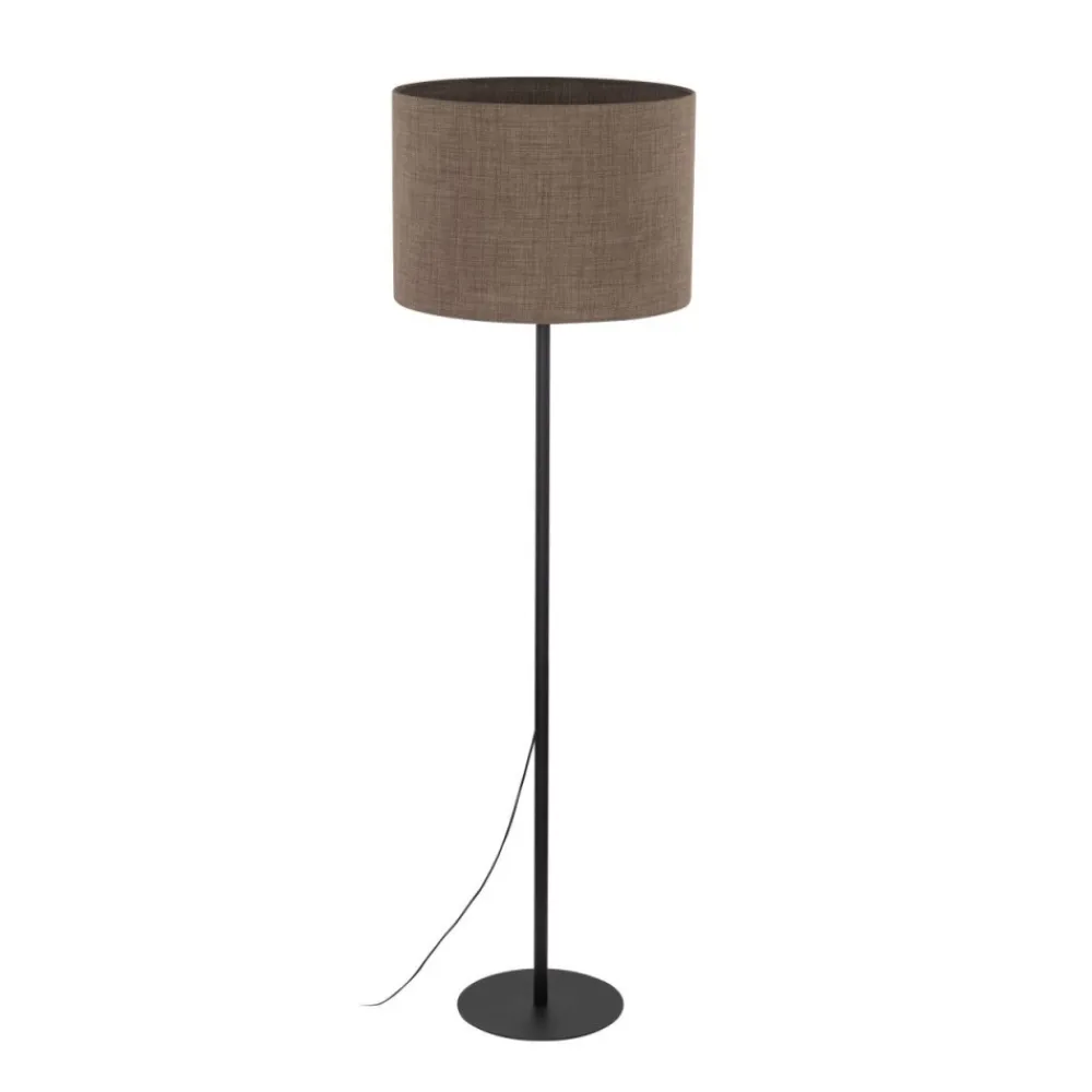 Lampa podłogowa EARTH czarna abażur brązowy 1xE27 * TK Lighting Hot
