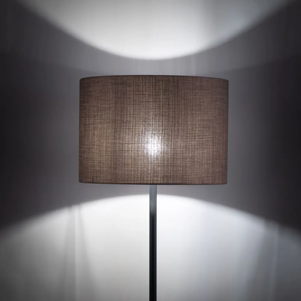 Lampa podłogowa EARTH czarna abażur brązowy 1xE27 * TK Lighting Hot