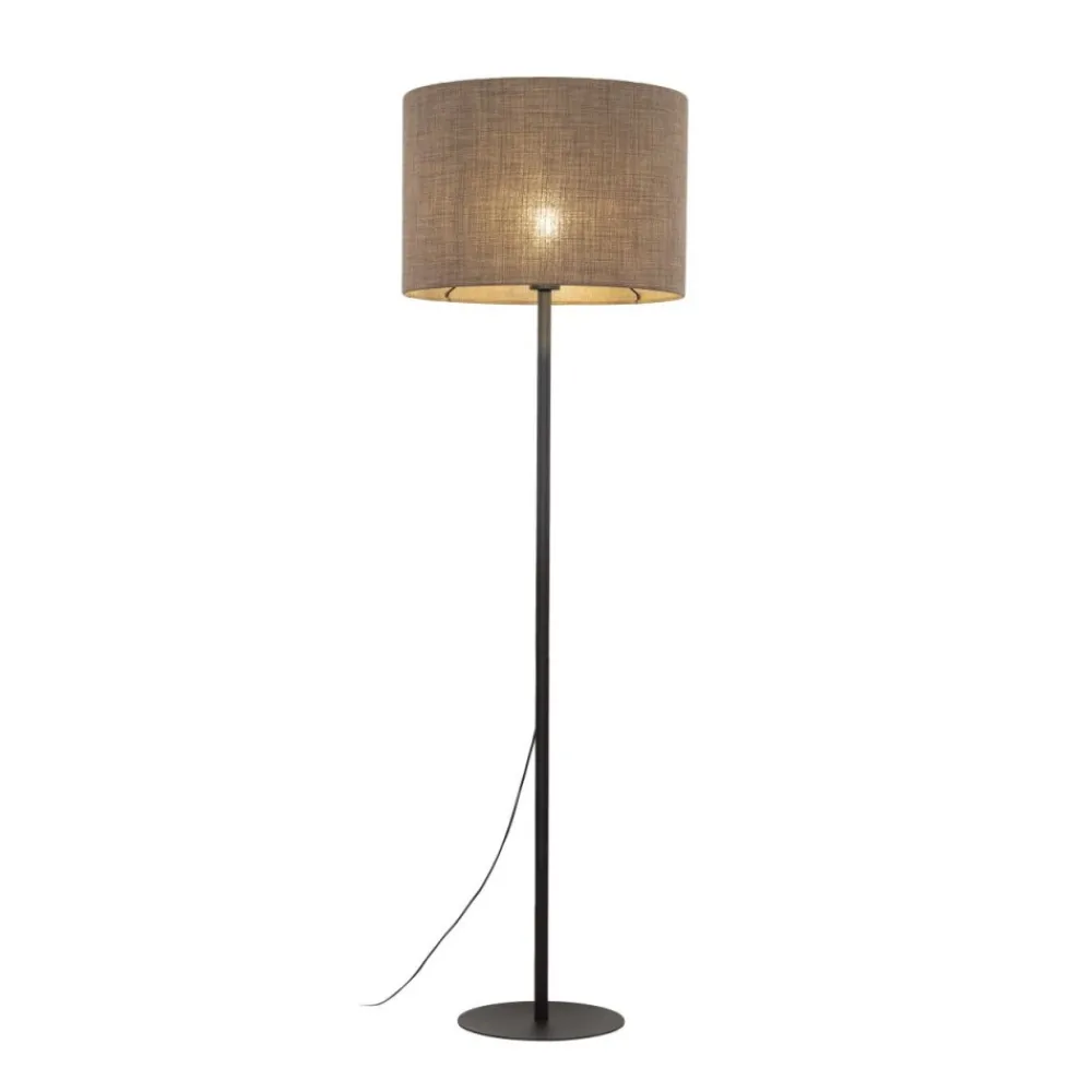 Lampa podłogowa EARTH czarna abażur brązowy 1xE27 * TK Lighting Hot