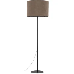 Lampa podłogowa EARTH czarna abażur brązowy 1xE27 * TK Lighting Hot