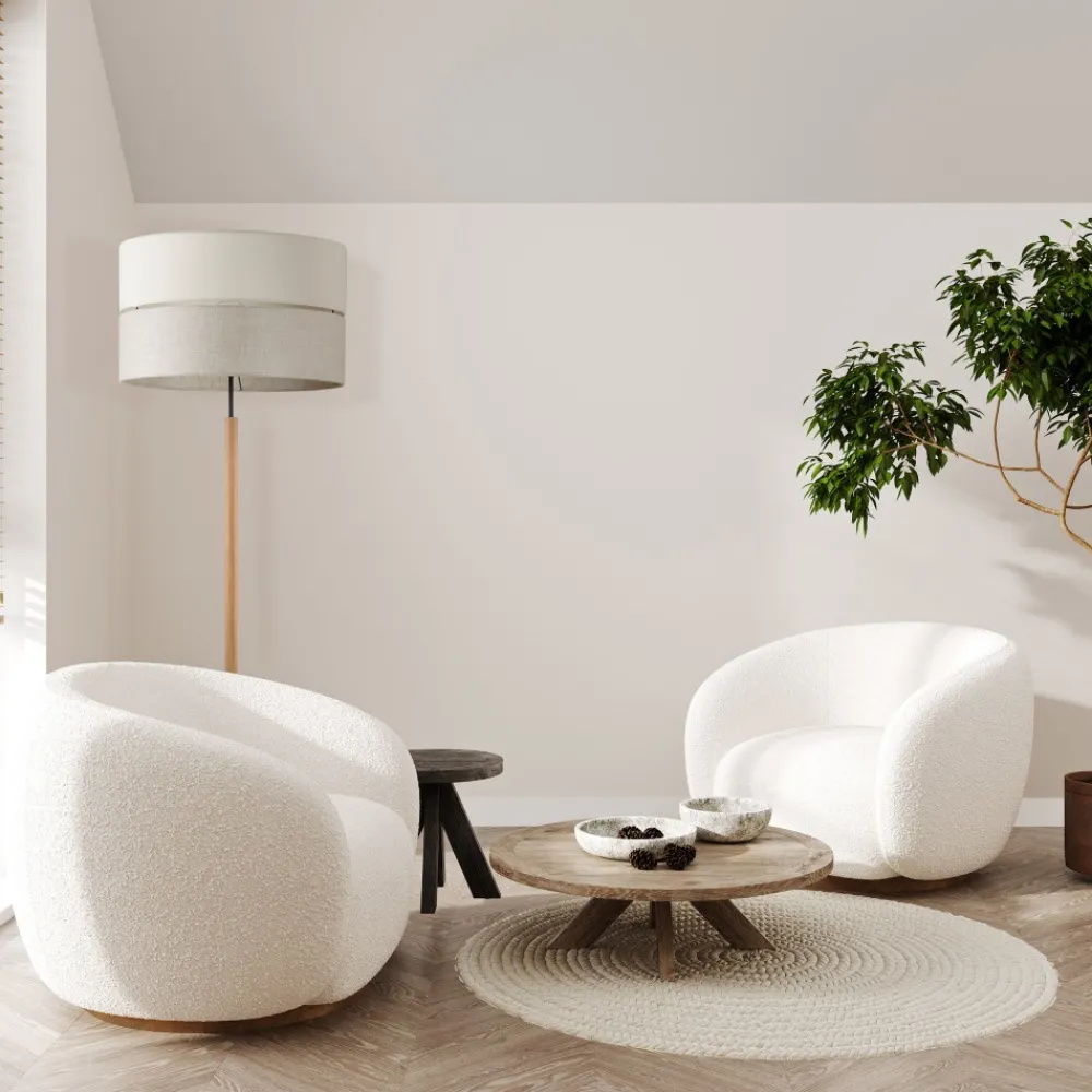 Lampa Podłogowa ECO Brązowy Szary Beżowy Abażur 1xE27 139cm * TK Lighting