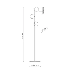 Lampa Podłogowa ESTERA Brązowy Szklane Klosze 3xG9 151cm * TK Lighting Best