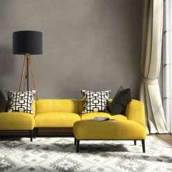 Lampa podłogowa GRAND orzech abażur czarny 1xE27 * TK Lighting Outlet