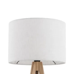 Lampa podłogowa GRAND sosna abażur len 1xE27 * TK Lighting Outlet