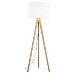 Lampa podłogowa GRAND sosna abażur biały 1xE27 * TK Lighting Sale
