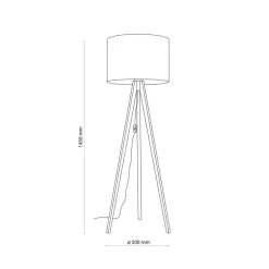 Lampa podłogowa GRAND sosna abażur biały 1xE27 * TK Lighting Sale