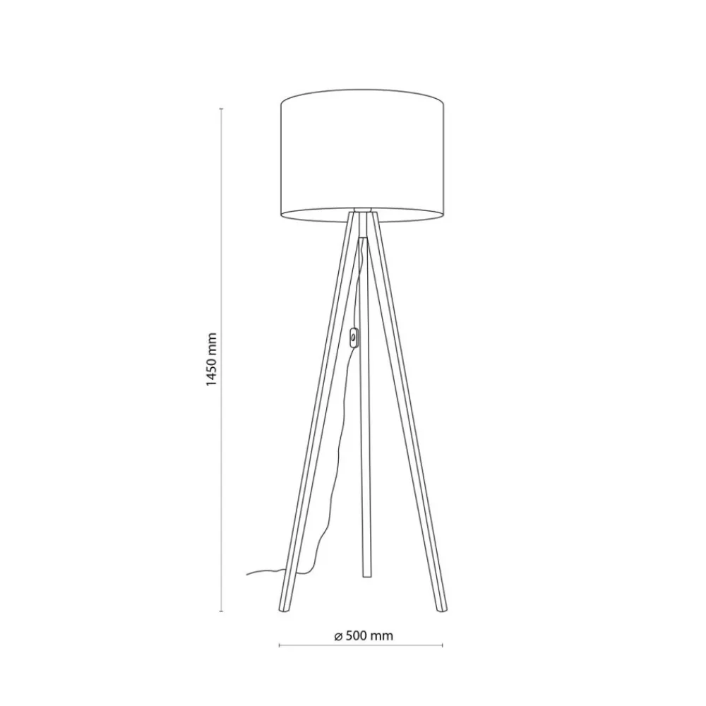 Lampa podłogowa GRAND sosna abażur biały 1xE27 * TK Lighting Sale
