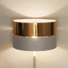 Lampa Podłogowa HILTON Biały Złoty Abażur 1xE27 159cm * TK Lighting New