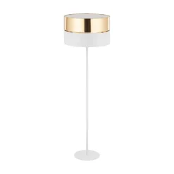 Lampa Podłogowa HILTON Biały Złoty Abażur 1xE27 159cm * TK Lighting New
