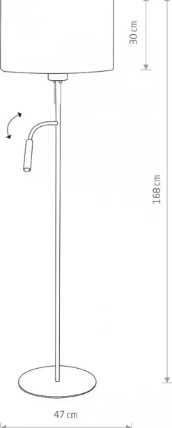 Lampa Podłogowa HOTEL PLUS Czarny Szary Abażur 1xE27 1xG9 168cm * Nowodvorski Hot