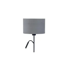 Lampa Podłogowa HOTEL PLUS Czarny Szary Abażur 1xE27 1xG9 168cm * Nowodvorski Hot