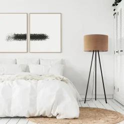 Lampa Podłogowa JUTA Czarny Brązowy Boho Abażur 1xE27 159 cm * TK Lighting