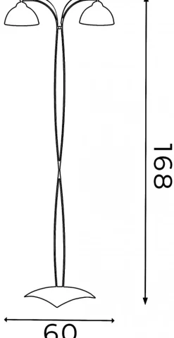 Lampa Podłogowa KORFU Brązowy Złoty Szklany Klosz 2xE27 168cm * Luminex Clearance