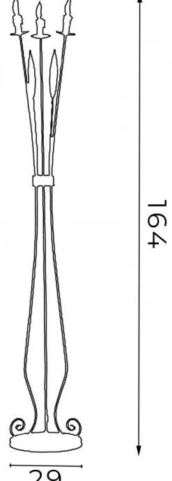 Lampa Podłogowa LOARA Miedziany Złoty 3xE14 164cm * Luminex